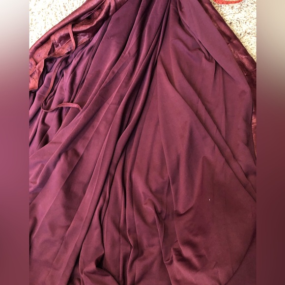 Lulu's NWT XL burgundy long sleeve maxi wrap dress style AD1949 - Picture 6 of 9